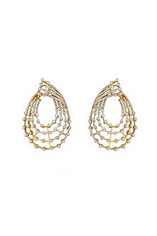 18kt Rose Gold Finish Earrings With 360 Diamonds