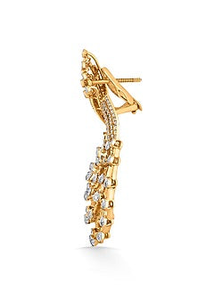 18kt Rose Gold Finish Earrings With 360 Diamonds