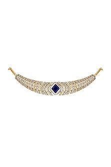 18kt Yellow Gold Finish Diamond & Ruby Stone Necklace