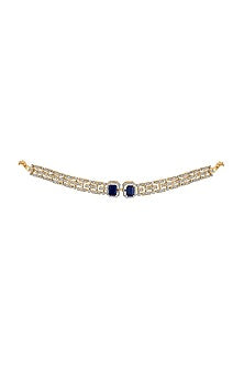18kt Yellow Gold Finish Diamond & Ruby Stone Necklace