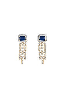18kt Yellow Gold Finish Diamond & Ruby Stone Earrings