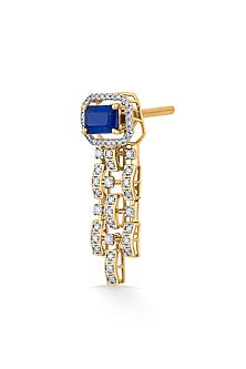 18kt Yellow Gold Finish Diamond & Ruby Stone Earrings