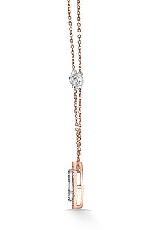 14kt Rose Gold Finish Pendant Necklace With 46 Diamonds