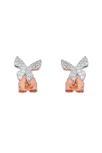 14kt Rose Gold Finish Diamond Earrings