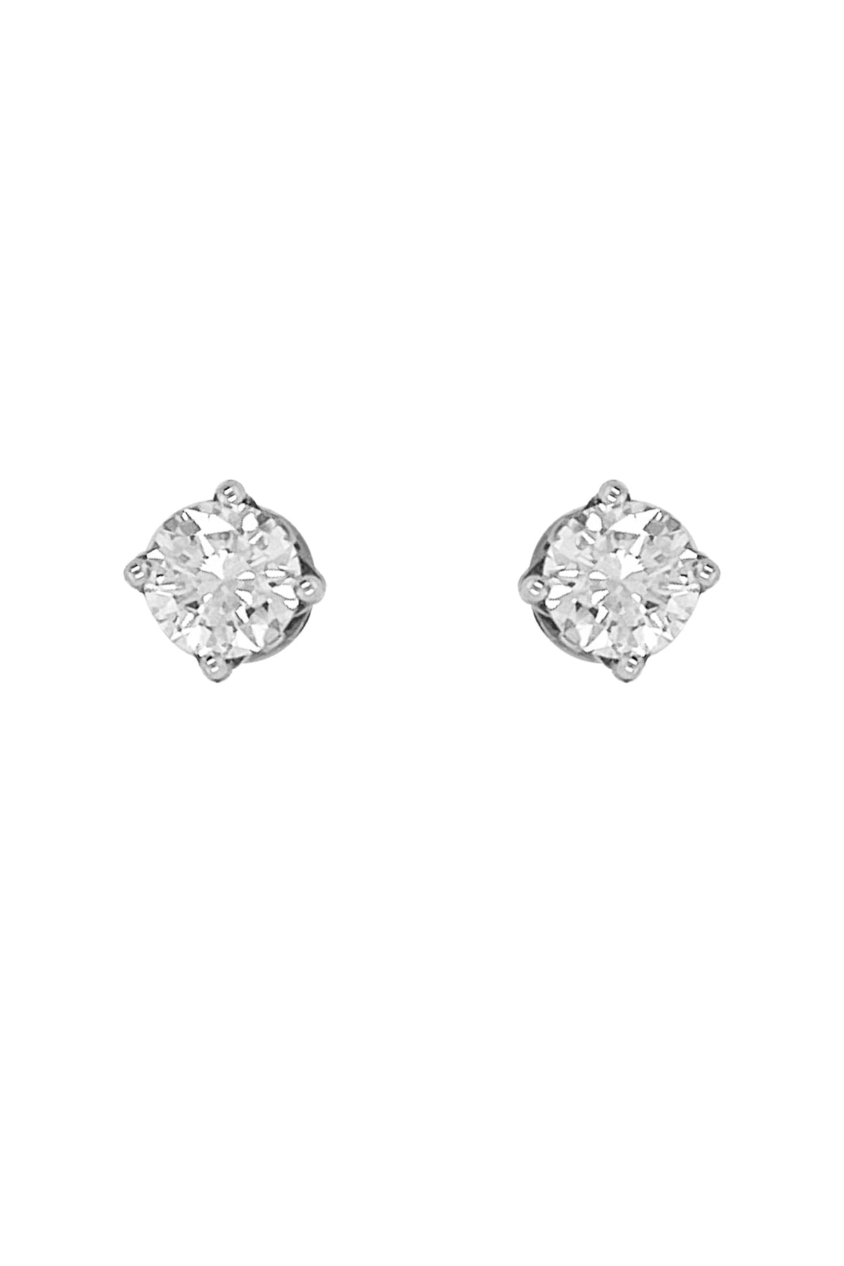 18k White Finish Diamond Stud Earrings
