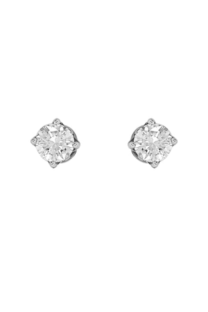 18k White Finish Diamond Stud Earrings