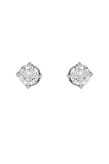 18k White Finish Diamond Stud Earrings