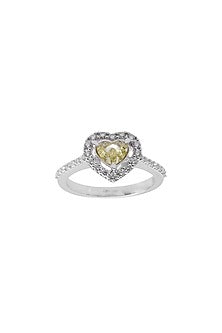 14kt White Finish Diamond Zen Pirlanta Ring
