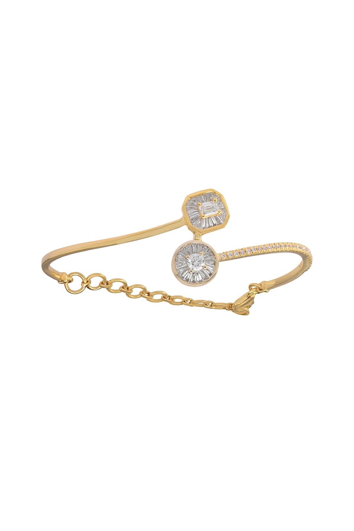 14kt Gold Finish Diamond Lariat Bracelet