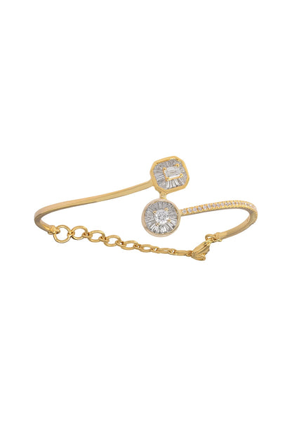 14kt Gold Finish Diamond Lariat Bracelet