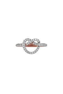 14kt Rose Gold Finish Diamond Love Knot Ring
