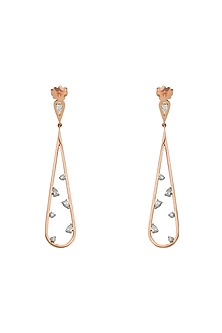 18kt Rose Gold Finish Diamond Soiree Dangler Earrings