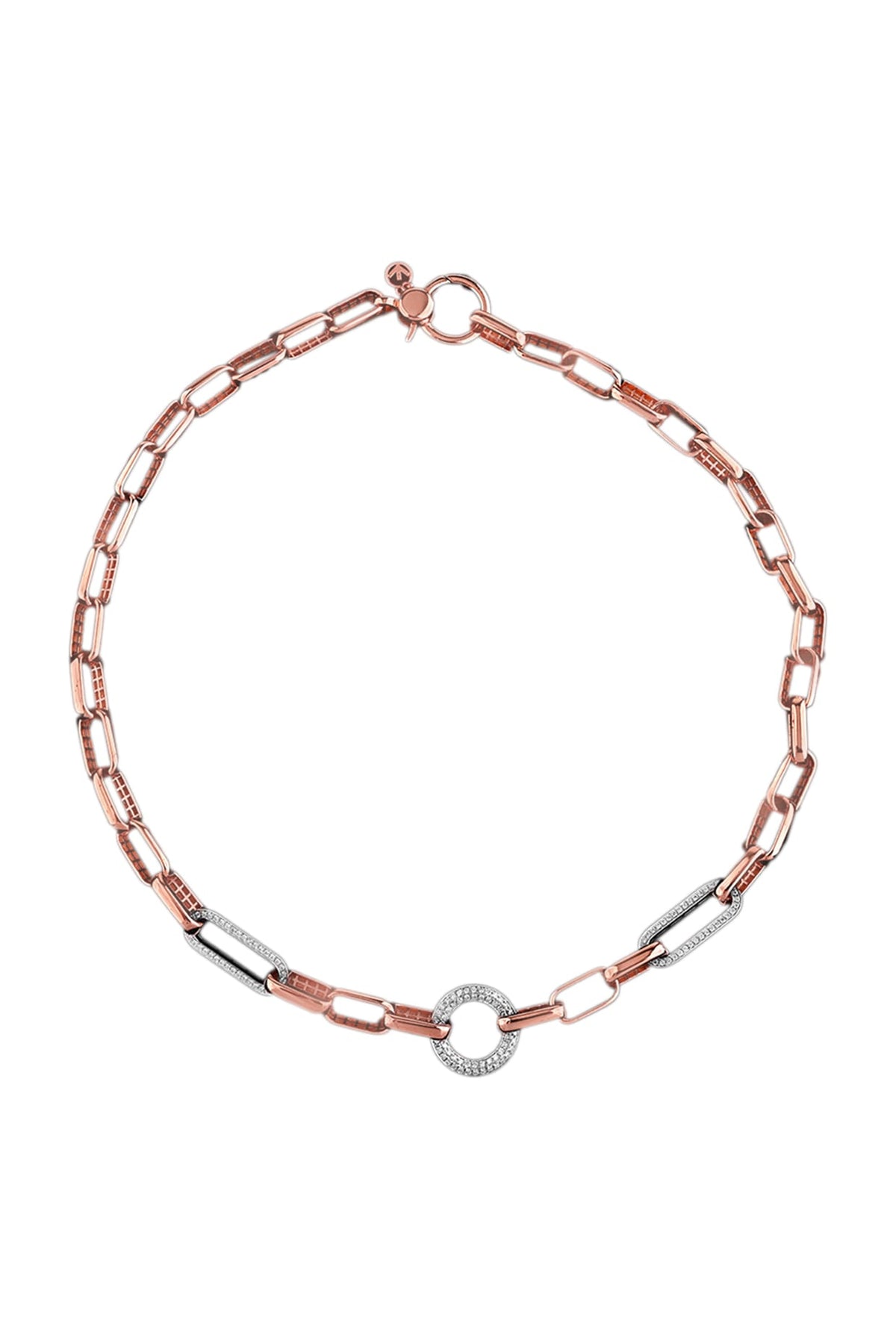 18kt White Finish Diamond Cuban Connection Necklace