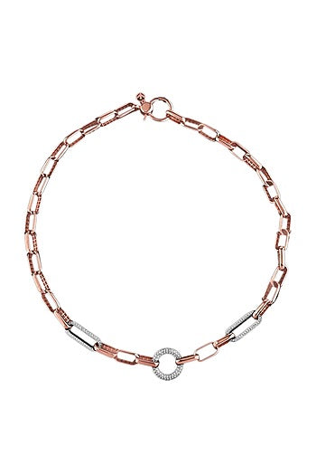 18kt White Finish Diamond Cuban Connection Necklace
