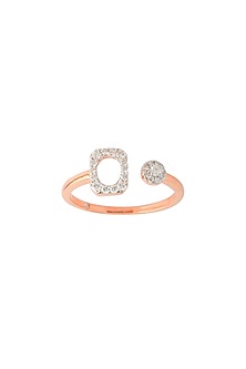 14kt Rose Gold Finish Diamond Boujee Pendant Ring