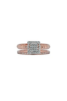 18kt Rose Gold Finish Diamond Soiree Ring