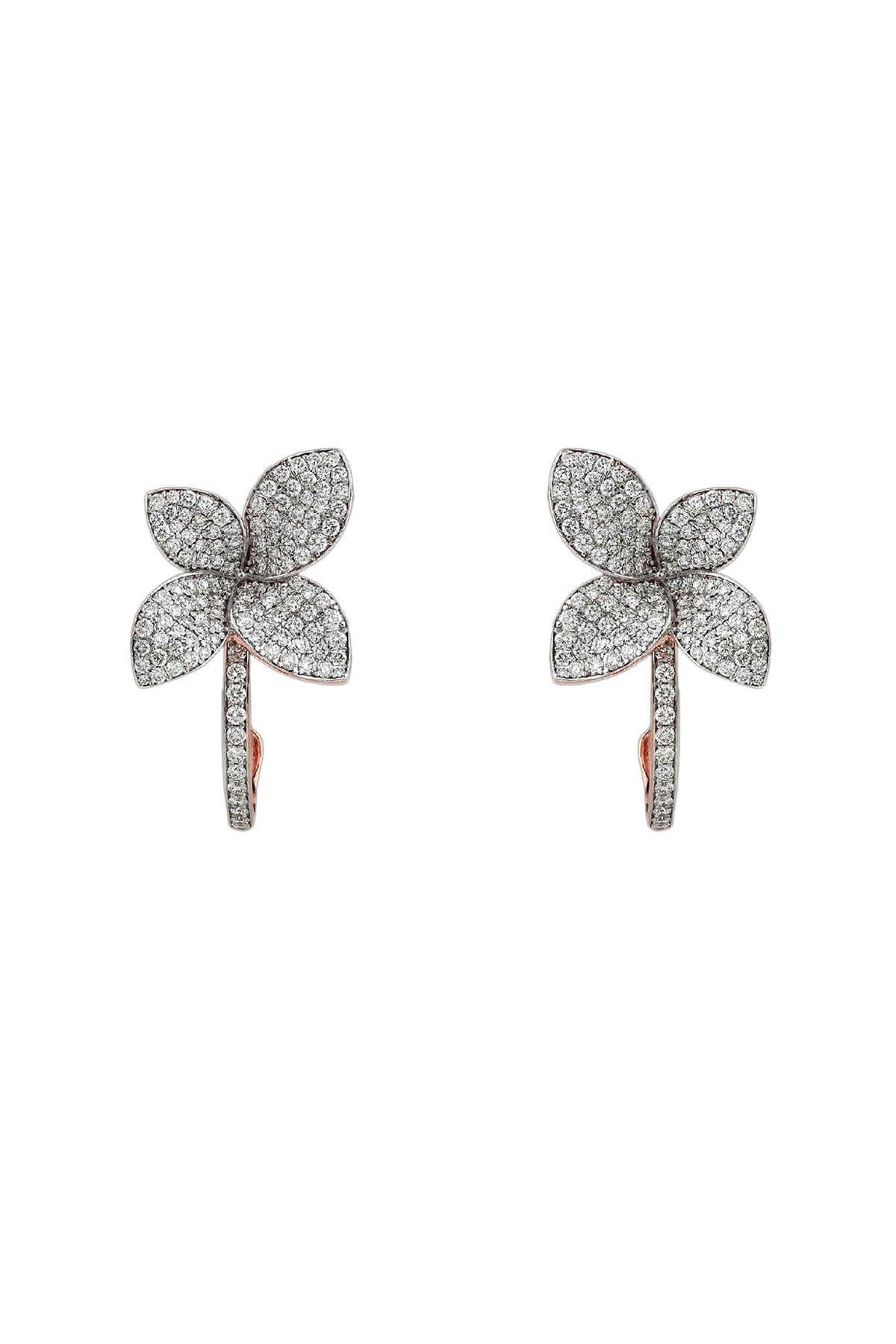 18kt Rose Gold Finish Diamond Stud Earrings
