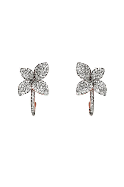 18kt Rose Gold Finish Diamond Stud Earrings