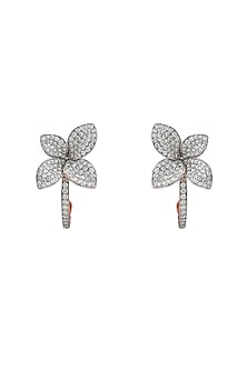 18kt Rose Gold Finish Diamond Stud Earrings