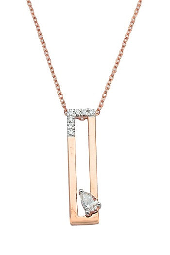 14kt Rose Gold Finish Diamond Pendant