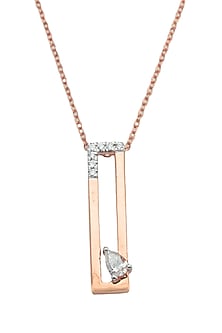 14kt Rose Gold Finish Diamond Pendant