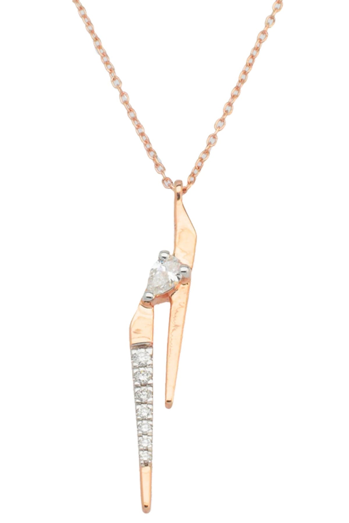 14kt Rose Gold Finish Diamond Seven-Up Pendant