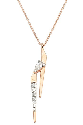 14kt Rose Gold Finish Diamond Seven-Up Pendant