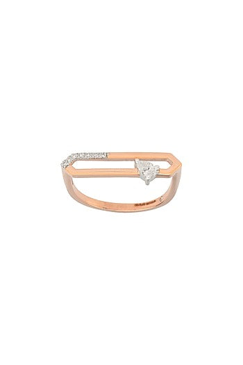 14kt Rose Gold Finish Diamond Ring