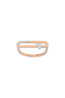 14kt Rose Gold Finish Diamond Ring