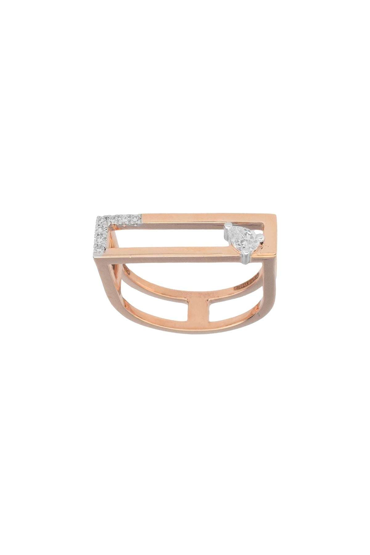 14kt Rose Gold Finish Diamond Ring