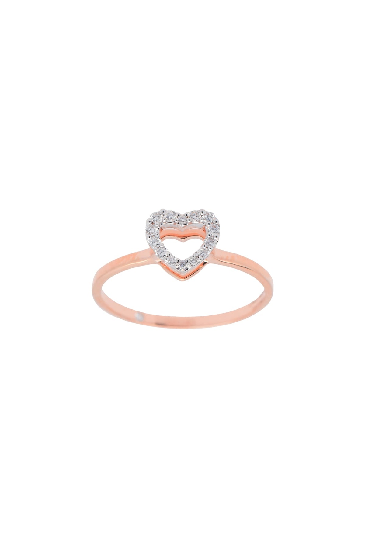 14kt Rose Gold Finish Diamond Love Knot Ring
