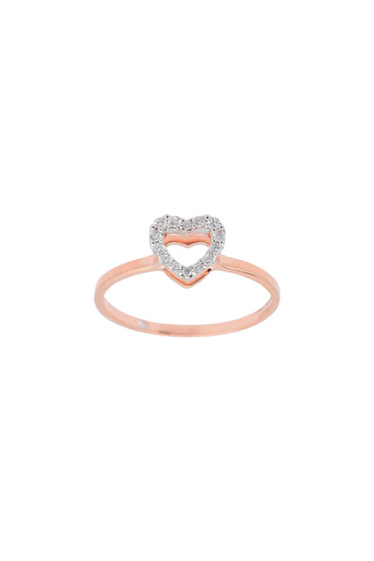 14kt Rose Gold Finish Diamond Love Knot Ring