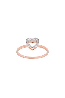 14kt Rose Gold Finish Diamond Love Knot Ring