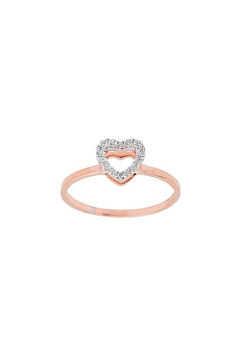 14kt Rose Gold Finish Diamond Love Knot Ring