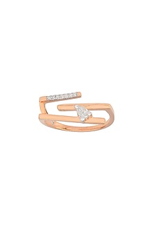 14kt Rose Gold Finish Diamond Seven-Up Ring