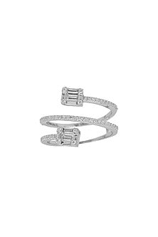 14kt White Finish Diamond Ring