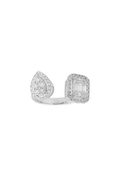 14kt White Finish Diamond Ring