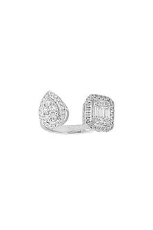 14kt White Finish Diamond Ring