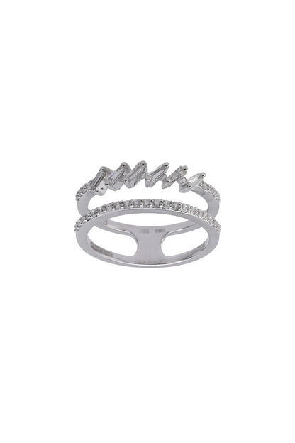 14kt White Finish Diamond Ring