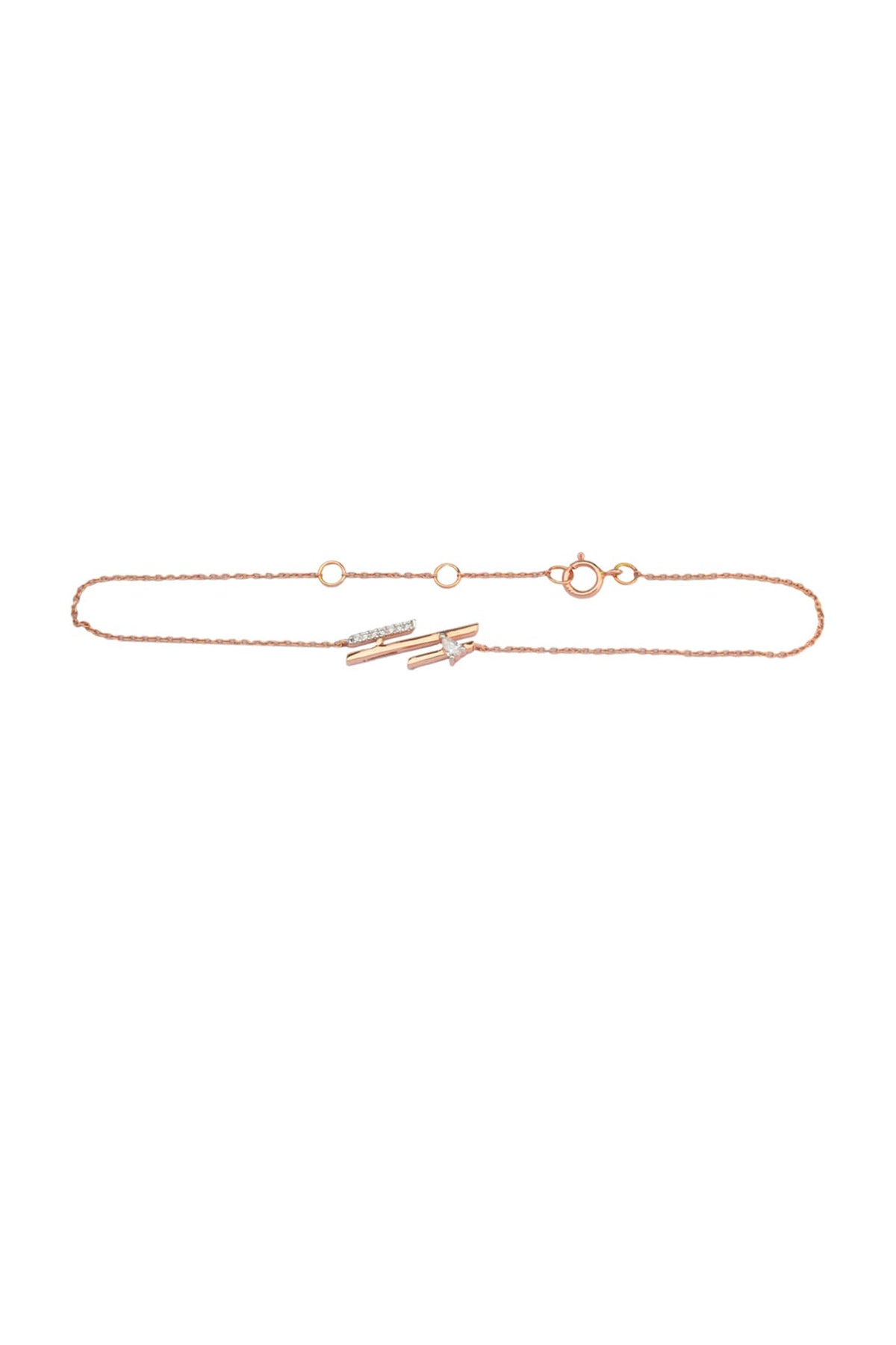 14kt Rose Gold Finish Diamond Seven-Up Bracelet
