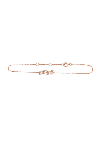 14kt Rose Gold Finish Diamond Seven-Up Bracelet