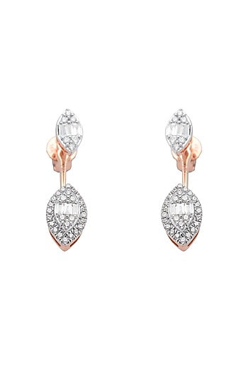 14kt Rose Gold Finish Diamond Earrings