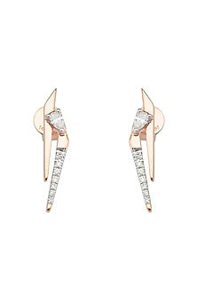 14kt Rose Gold Finish Diamond Seven-Up Earrings