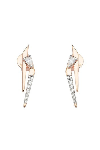 14kt Rose Gold Finish Diamond Seven-Up Earrings