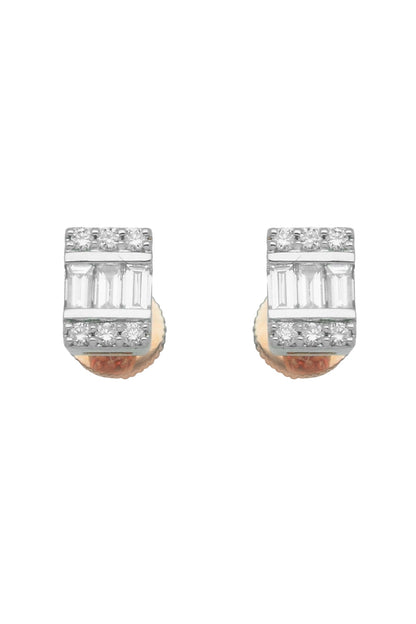 14kt Gold Finish Diamond Stud Earrings