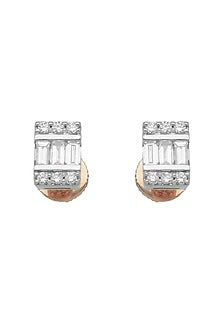 14kt Gold Finish Diamond Stud Earrings