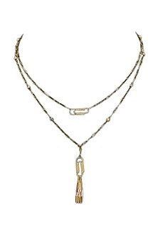 18kt Yellow Gold Finish Paperclip Link Layered Necklace