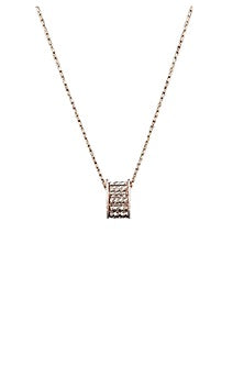 18kt Rose Gold Finish Diamond Pave Barrel Pendant Necklace