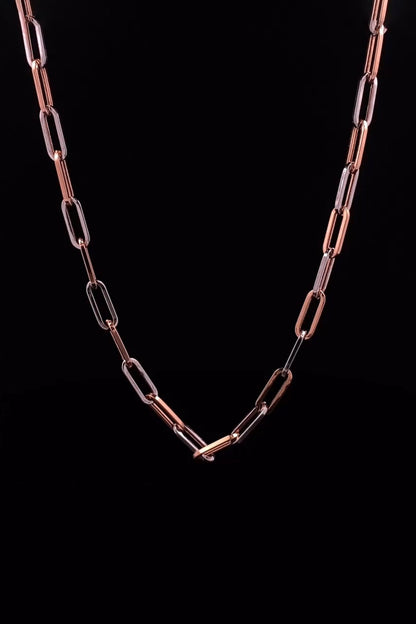 18kt Two Tone Finish Paper-Link Chain Necklace