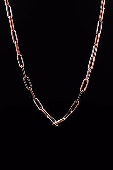 18kt Two Tone Finish Paper-Link Chain Necklace